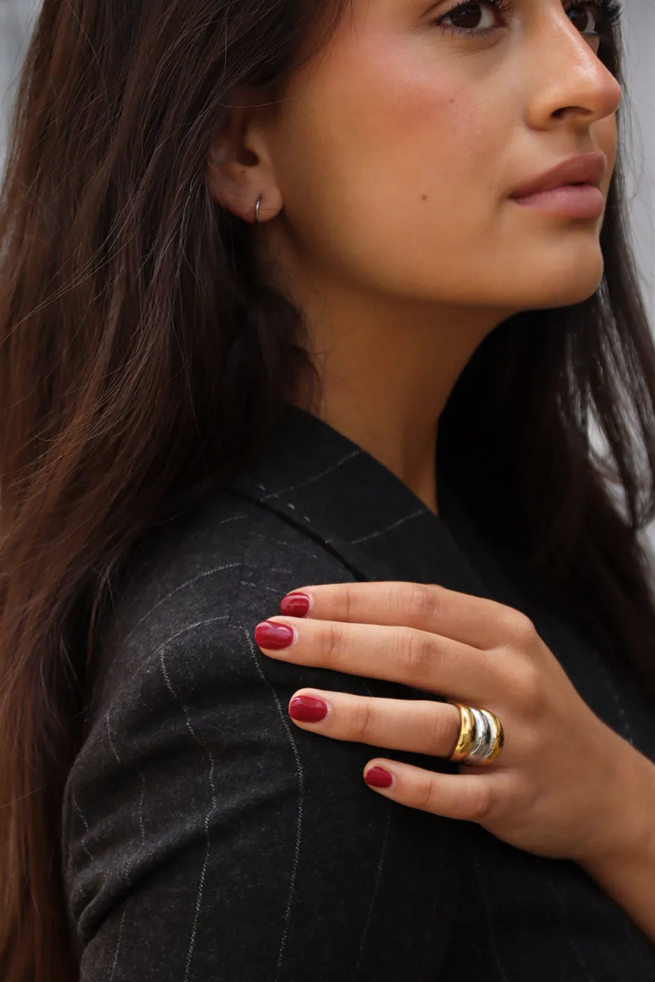 Fashion Anillo Bicolor Anillos De Meñique