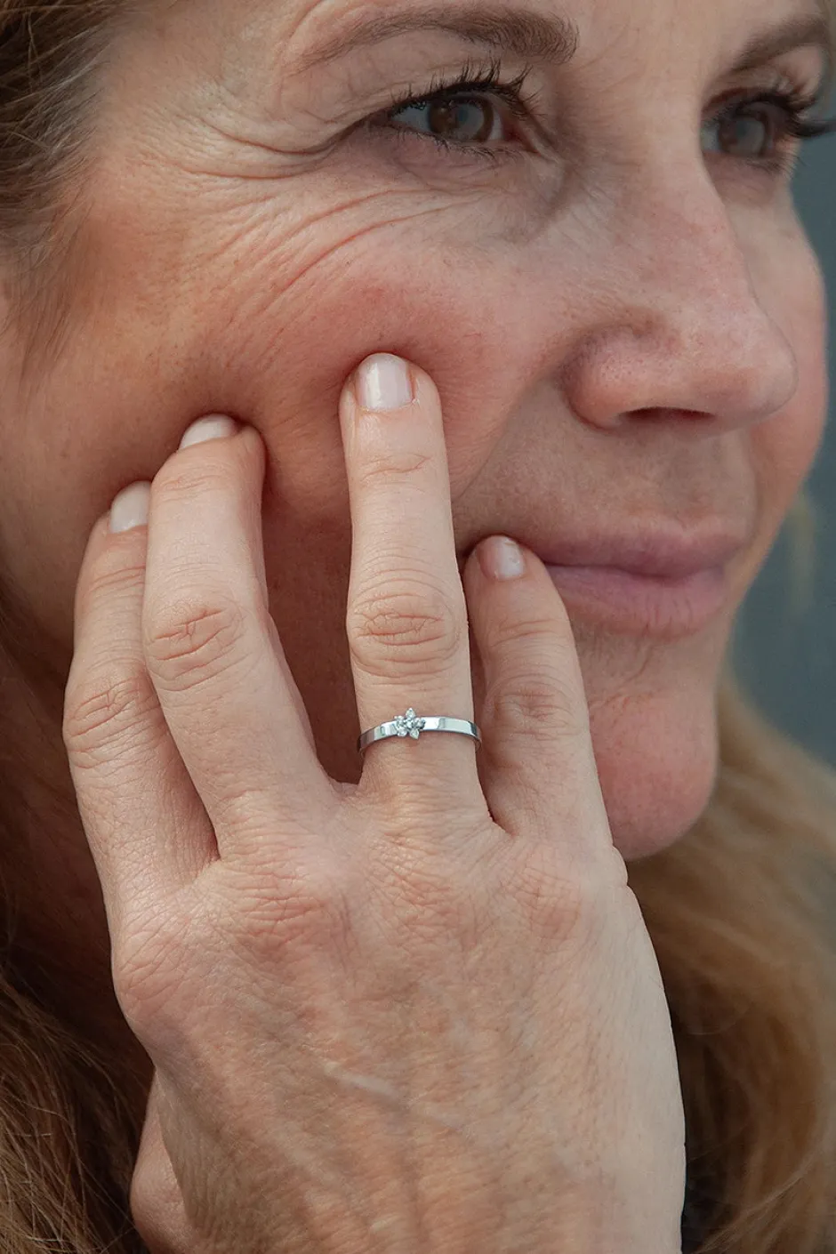Fashion Anillo Flor Circon Anillos Ajustables
