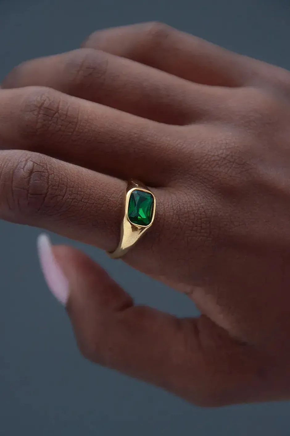 Best Anillo Rectángulo Color Anillos De Meñique
