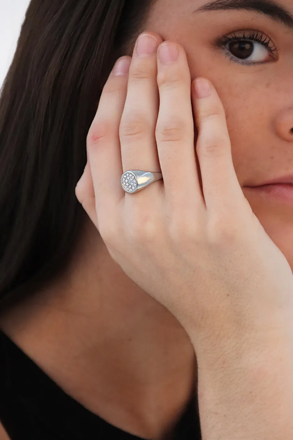 Clearance Anillo Sello Circon Anillos De Meñique