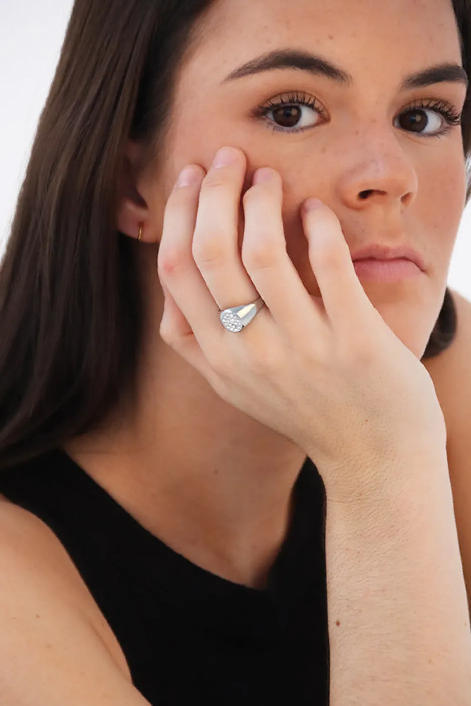 Clearance Anillo Sello Circon Anillos De Meñique