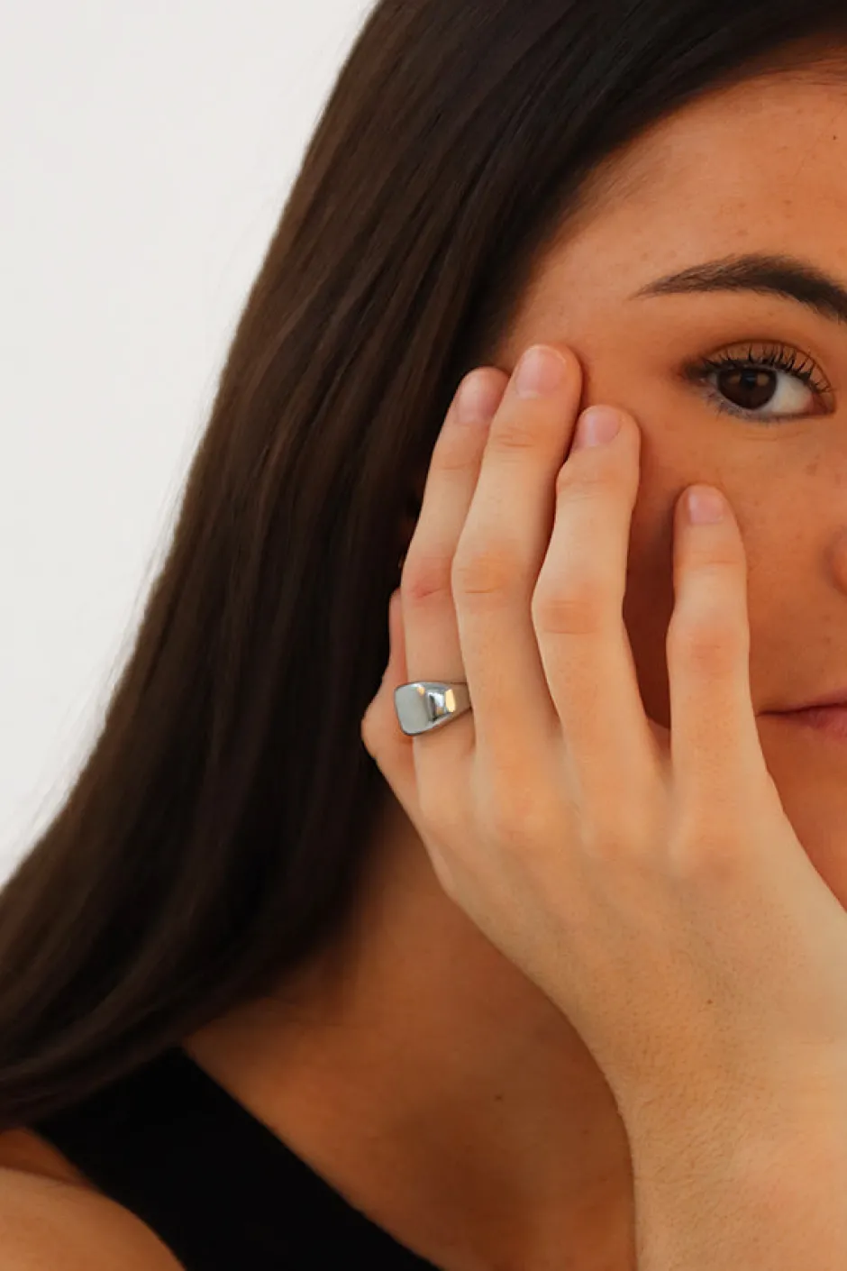 Clearance Anillo Sello Cuadrado Anillos De Meñique