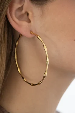Outlet Aros Bambú Grande (Par) Pendientes Y Aros Grandes
