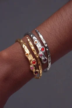 Discount Brazalete Textura Circonitas Pulseras Con Circonitas