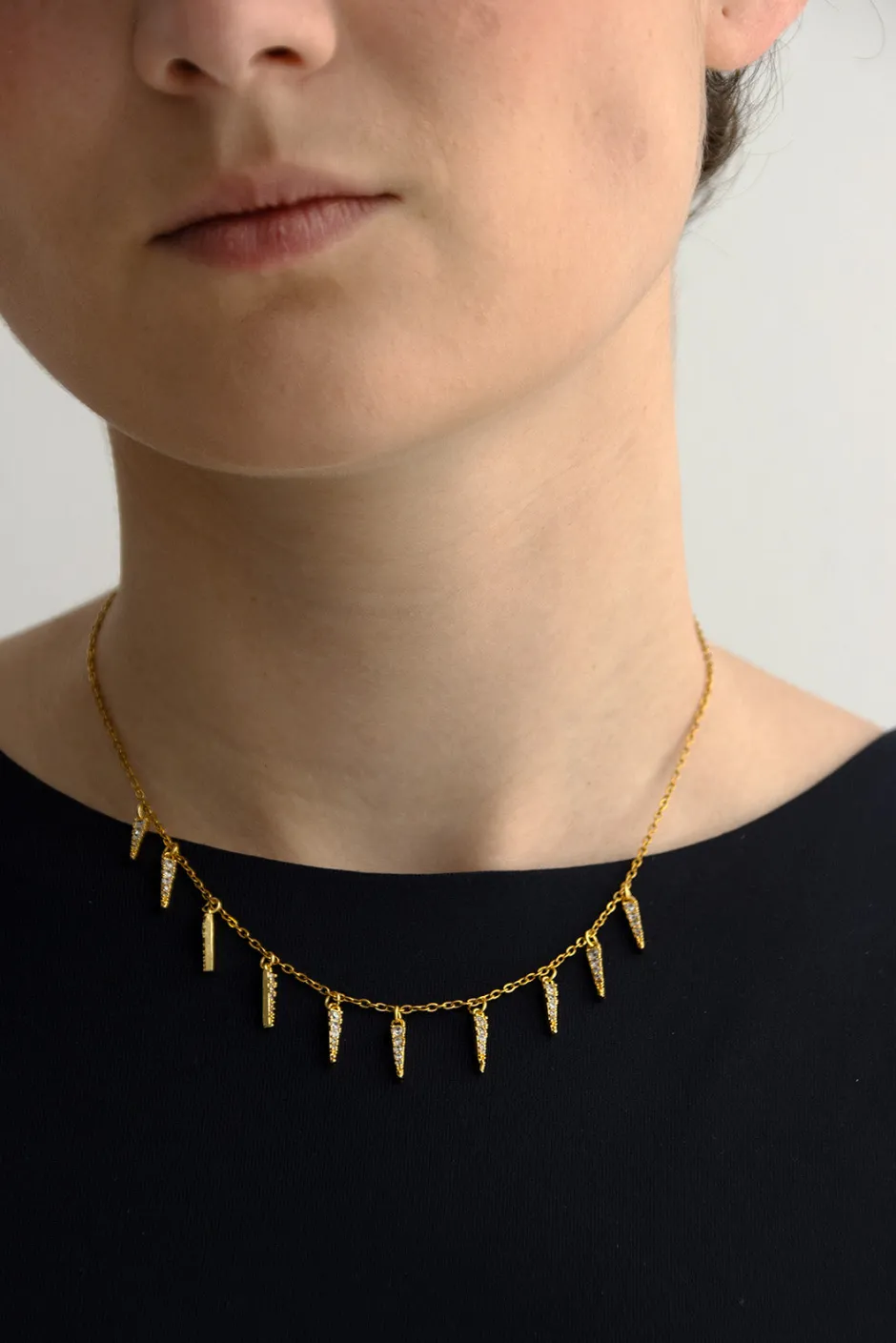 Fashion Collar 10 Pinchos Collares Con Colgante