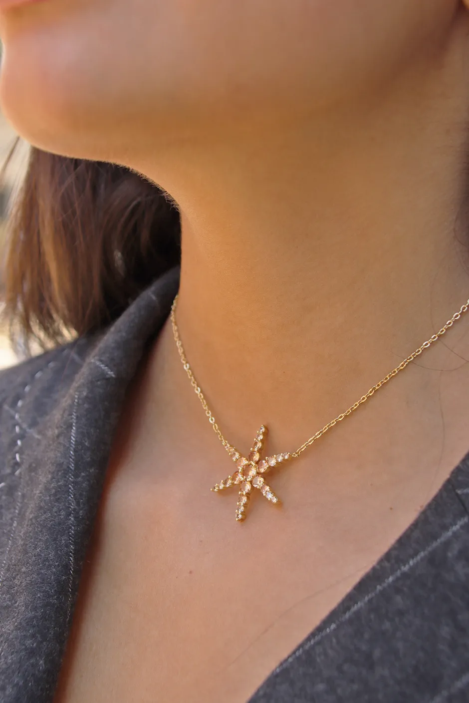 Fashion Collar Estrella Marrón Collares Con Colgante