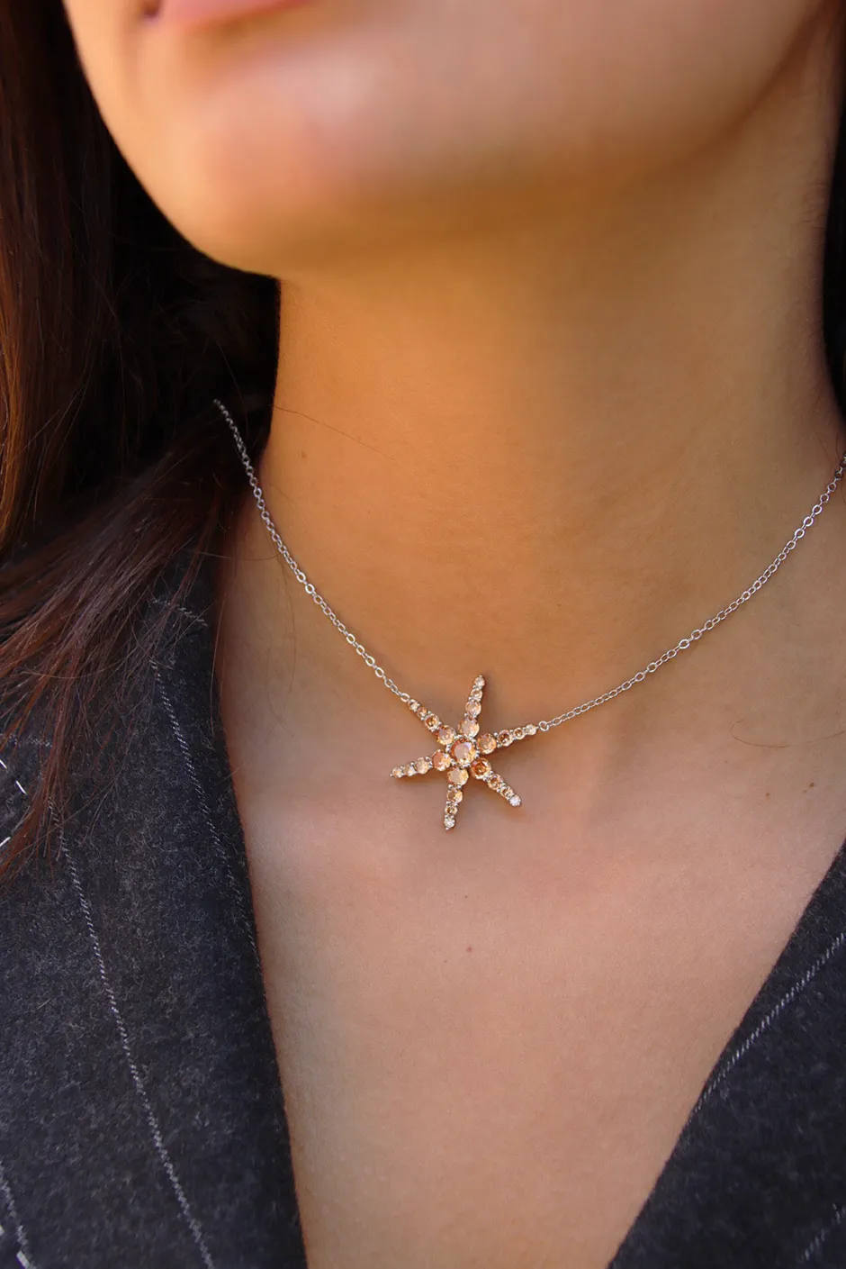 Fashion Collar Estrella Marrón Collares Con Colgante