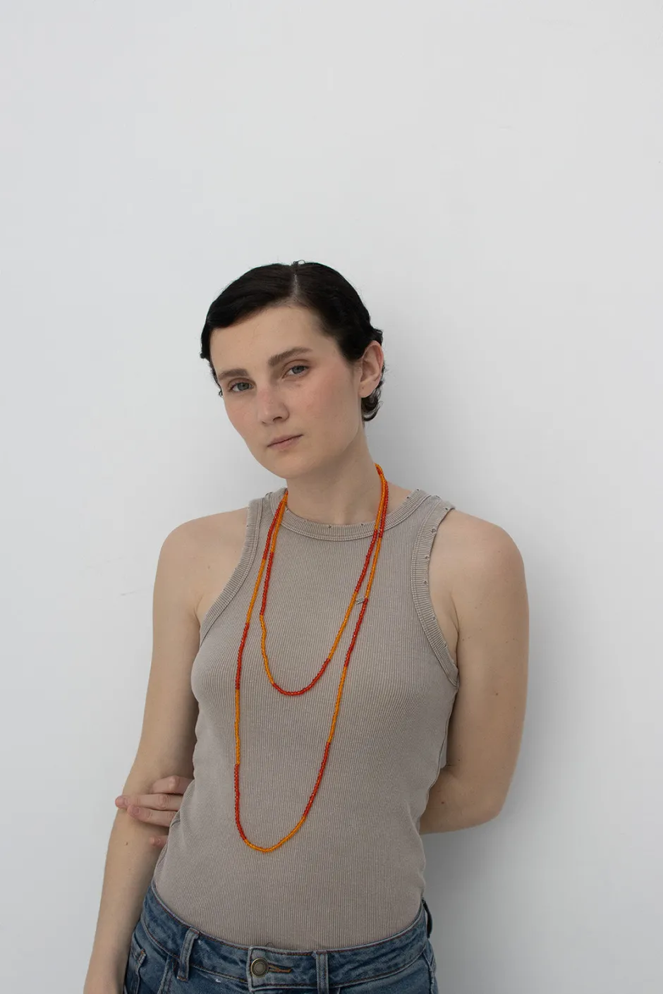 New Collar Gatsby Naranja Collares Grandes