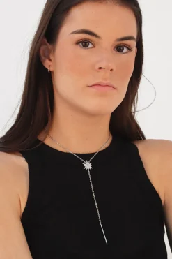 Sale Collar Largo Estrella Blanca Collares Con Colgante