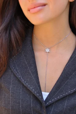 Sale Collar Largo Estrella Blanca Collares Con Colgante