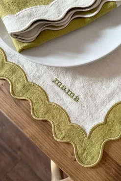 Outlet Mantel Individual Ondas Pistacho Individuales