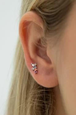 Online Mini Pendiente Espiga Naranja y Morado Mini Pendientes Y Aritos