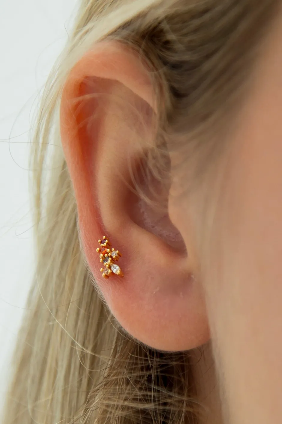 Online Mini Pendiente Espiga Naranja y Morado Mini Pendientes Y Aritos