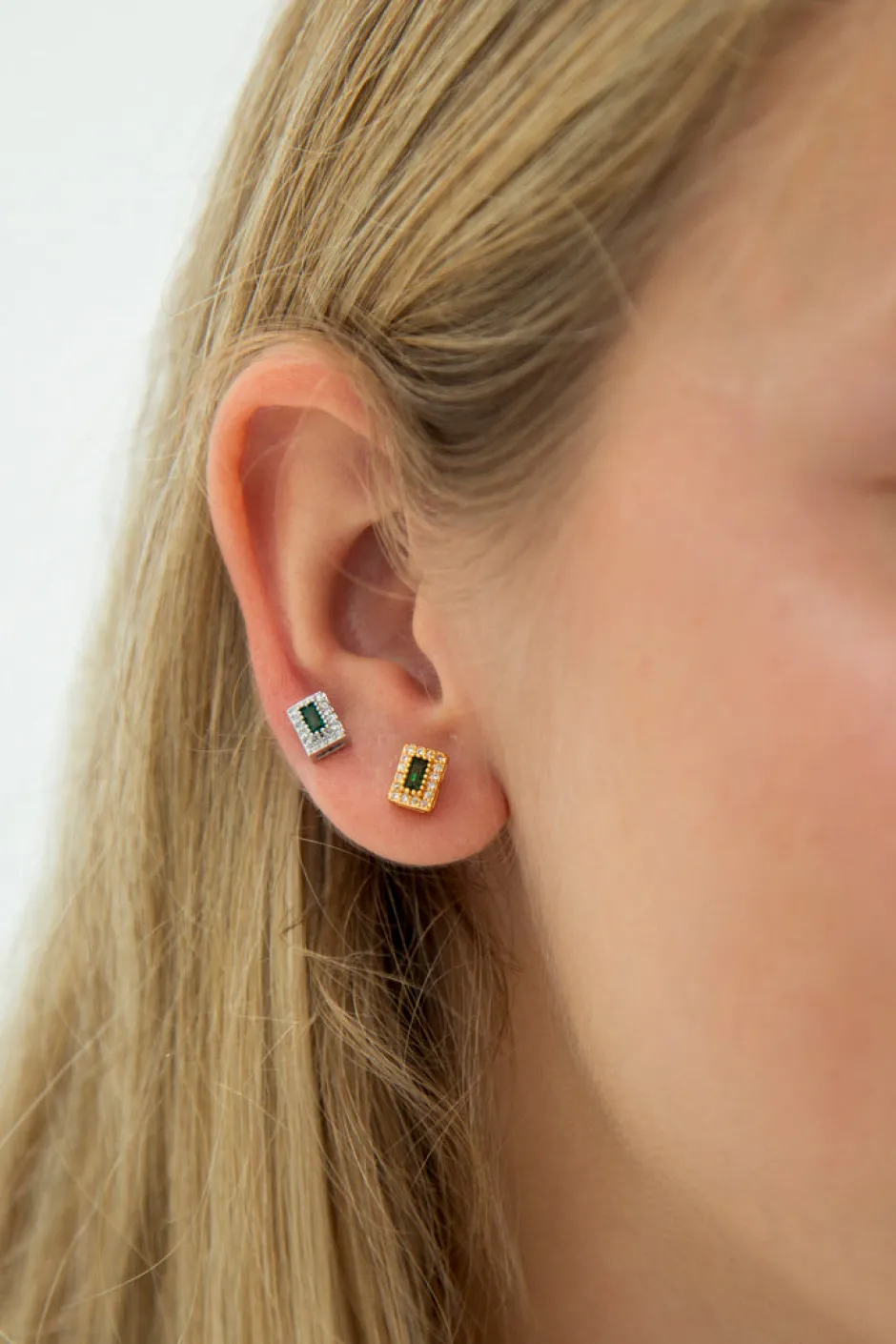 Best Mini Pendiente Rectángulo Verde Mini Pendientes Y Aritos