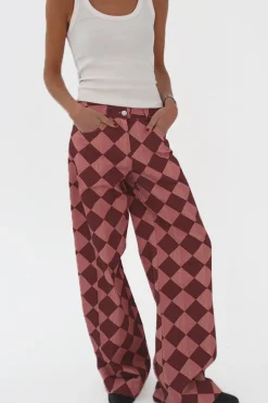New Pantalón Recto Rombos Pantalones