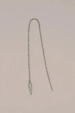 New Pendiente Cadena Pincho Circon (Unidad) Dobles Cadena
