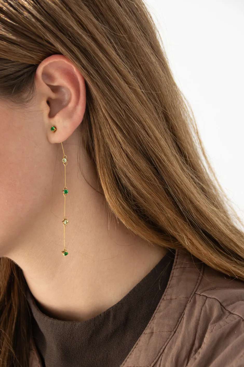 Sale Pendientes Desmontable Verdes (par) Desmontables