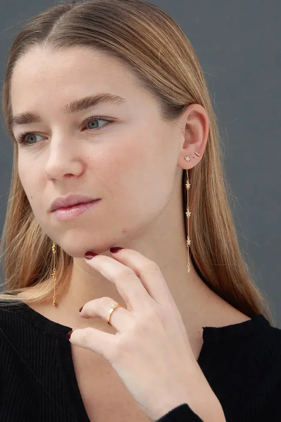 New Pendientes Desmontables Flores Par Desmontables
